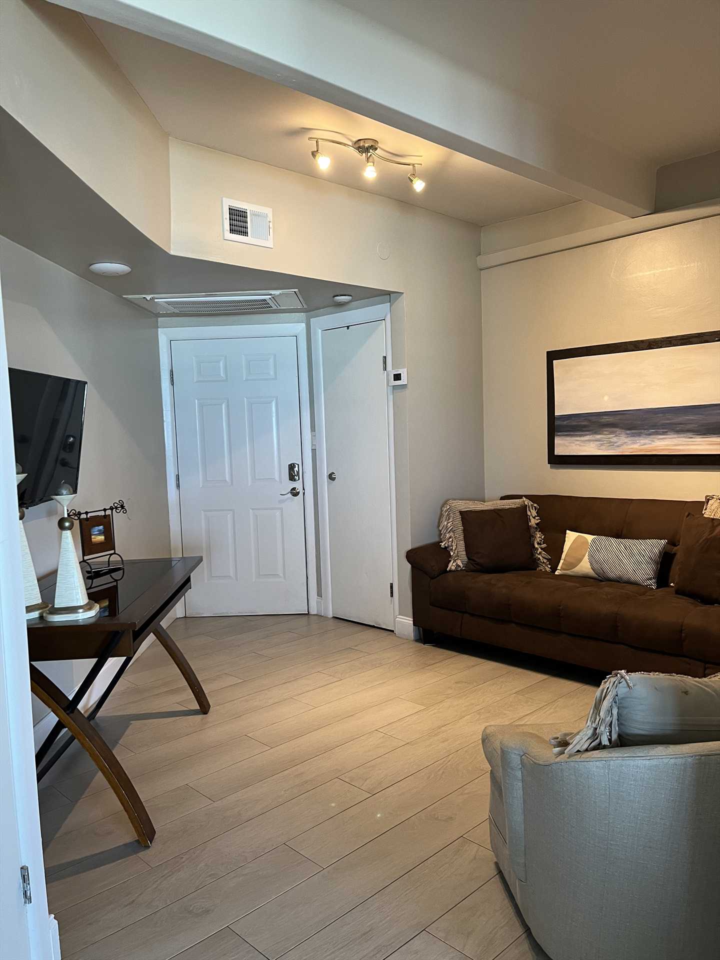 Living area with sofa sleeper